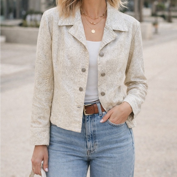 Christopher & Banks Jackets & Blazers - Christopher & Banks Beige Textured Blazer